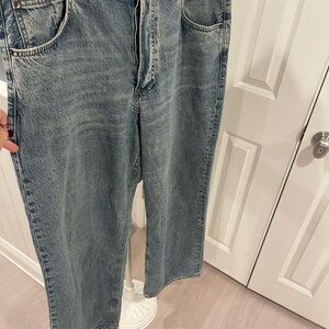 Zara Wider Leg Button-fly Jeans